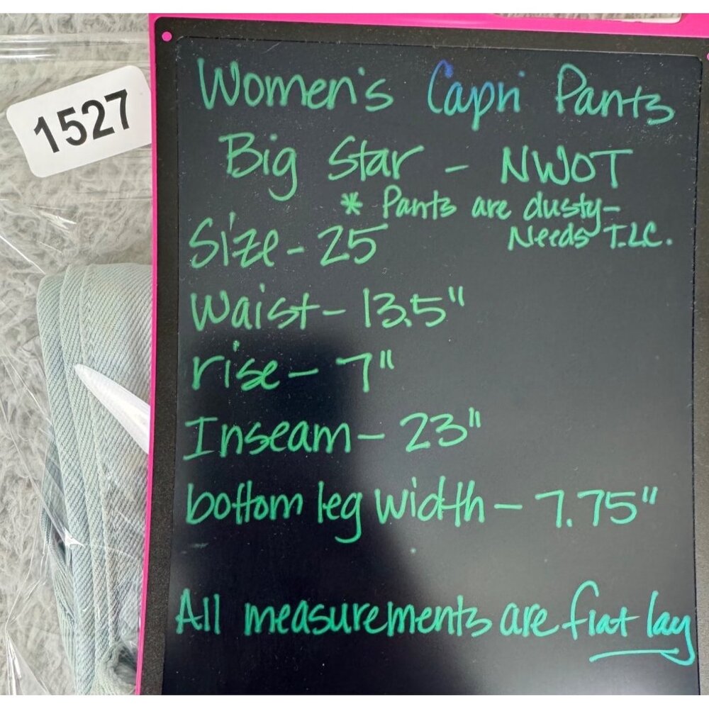 Big Star Womens Light Wash Denim Capri Jeans Size 25R 100% Cotton Made In USA NW - Picture 6 of 16